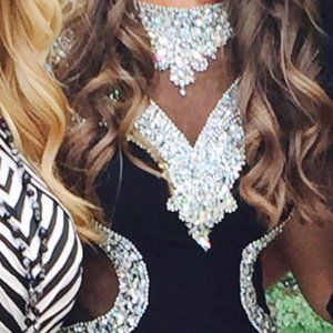 Sultry Black Beaded and Sheer Prom Dress